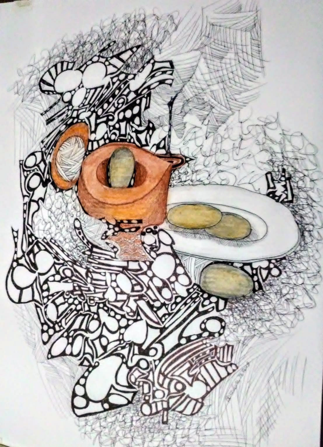 Piatto con uovo, 2019